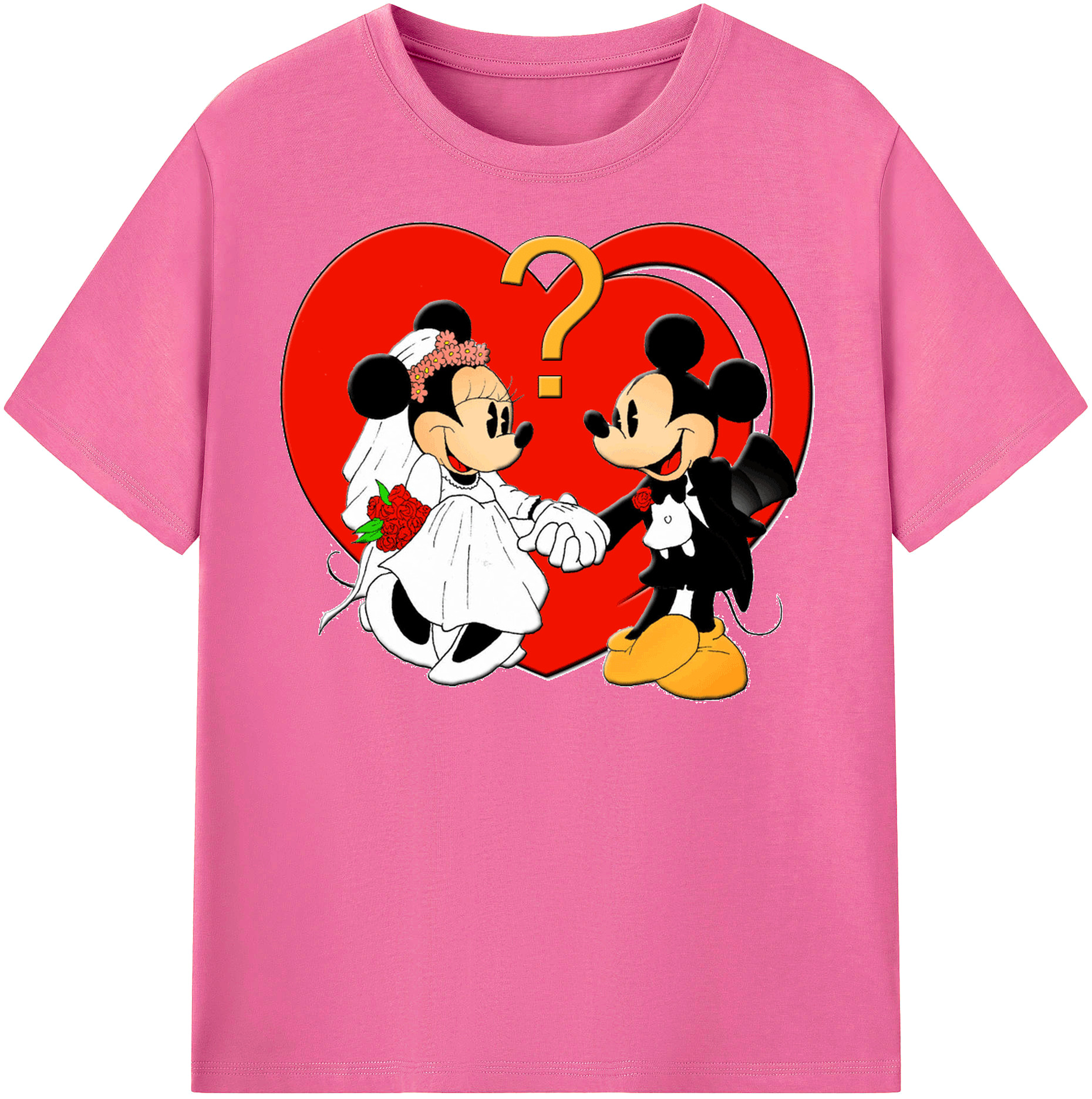 （画像用） ミッキーマウス Mickey Mouse レディースカジュアルプリントTシャツ（綿100％）